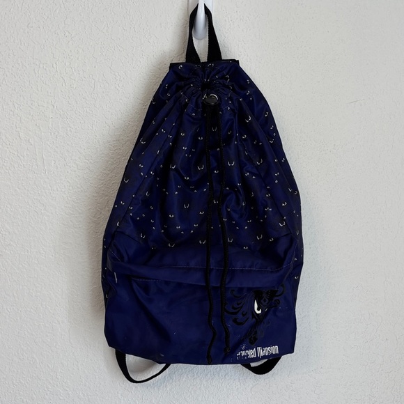 Disney Parks The Haunted Mansion Wallpaper Drawstring Backpack - Picture 1 of 5